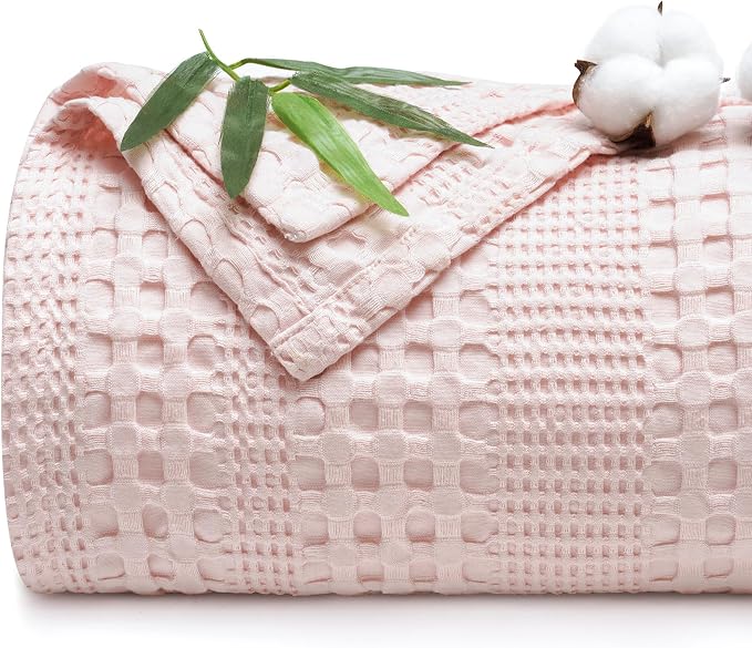 PHF Cooling Waffle Blanket Twin Size, Lightweight 60% Rayon from Bamboo & 40% by PHF