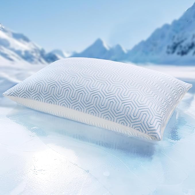puredown® Cooling Goose Feather Down Pillow, King Size Bed Pillow Insert by Puredown