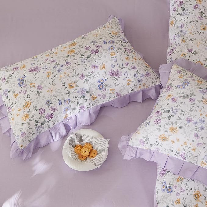 mixinni Floral Duvet Cover Set Twin XL Size, 100% Cotton 3-Piece Bedding Set - Image 6