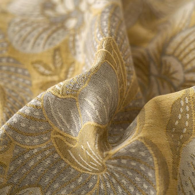 mixinni Duvet Cover Queen, Premium Cotton Double-Layer Yarn Golden Floral - Image 6