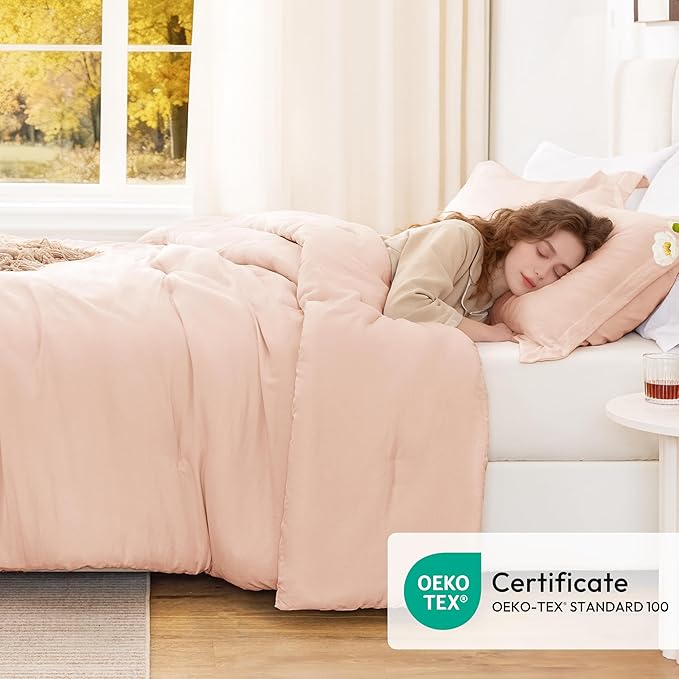 Love's cabin Pink Full Comforter Set, 3-Piece Prewashed Bed Set - Image 5