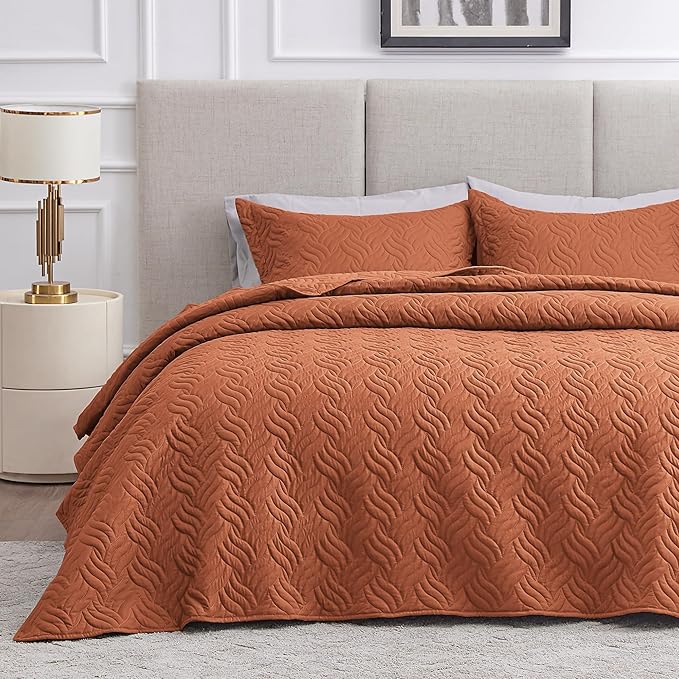 Love's cabin Twin Quilt Bedding Set Umber Bedspreads by Lovescabin