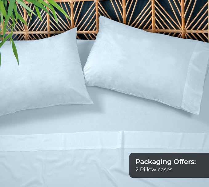 Royale Linen Cooling Pillow Cases Standard Size Set of 2-100% Rayon Derived - Image 5
