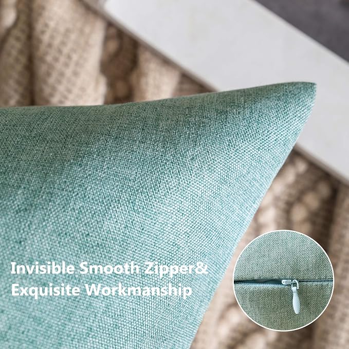 MIULEE Pack of 2 Decorative Outdoor Solid Waterproof Throw Pillow Covers Spring - Image 3