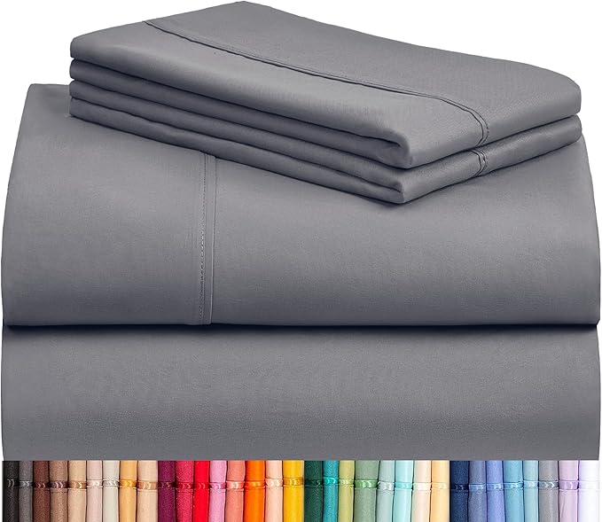 LuxClub 4 PC King Size Sheet Set Deep Pockets 18" Wrinkle Free Cooling Bed by LuxClub