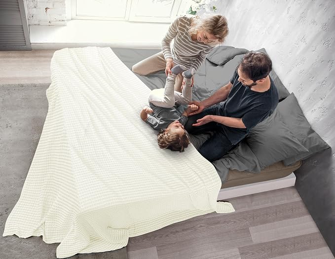 Utopia Bedding 100% Cotton Waffle Weave Blanket King Size - Image 7