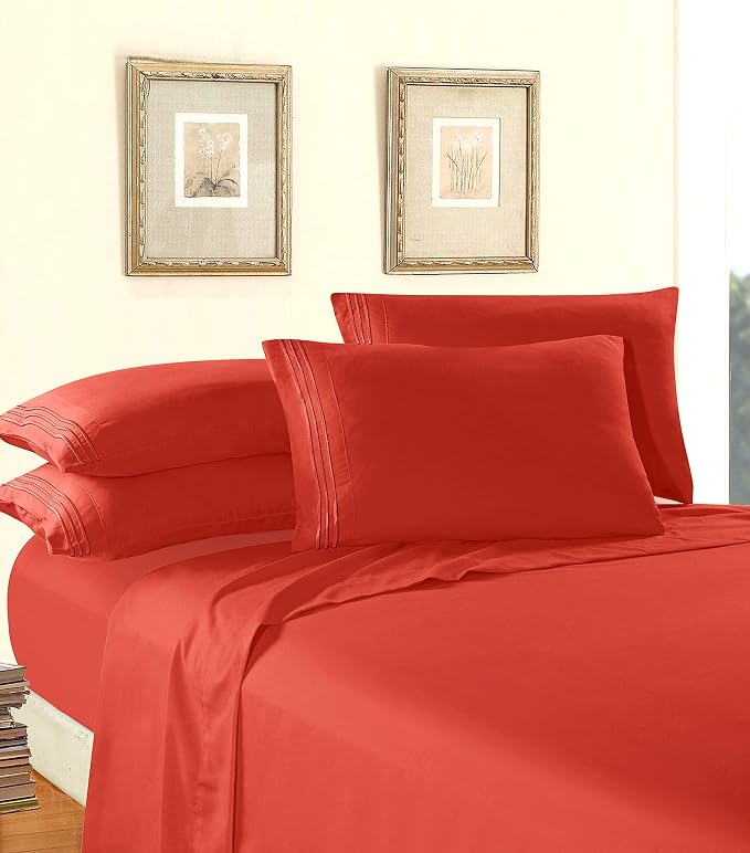 Elegant Comfort Luxury 1500 Premium Hotel Quality Microfiber 4-Piece Sheet Set - Image 3
