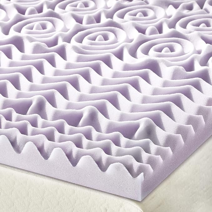 Mellow 2 Inch 5-Zone Memory Foam Mattress Topper, Soothing Lavender Infusion - Image 6