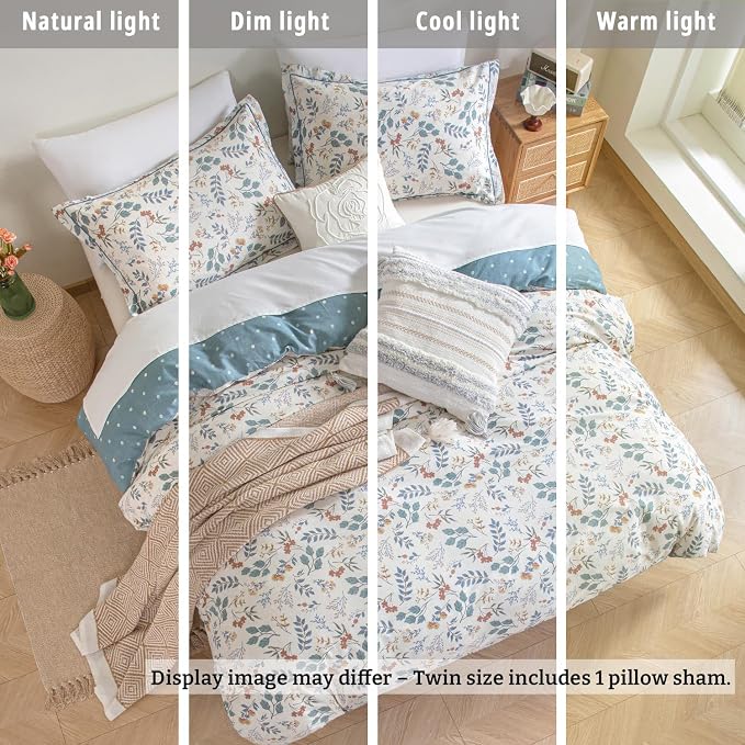 LEMIROE Botanical Cotton Comforter Twin Size - Image 6