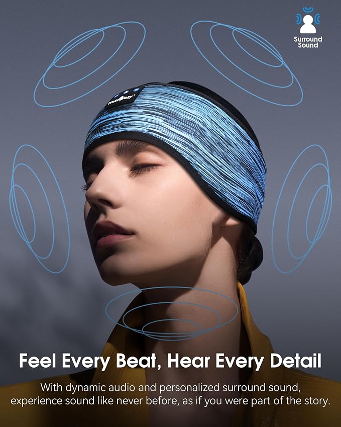 MUSICOZY Sleep Headphones Bluetooth 5.4 Headband, Wireless Music Sleeping Mask - Image 4