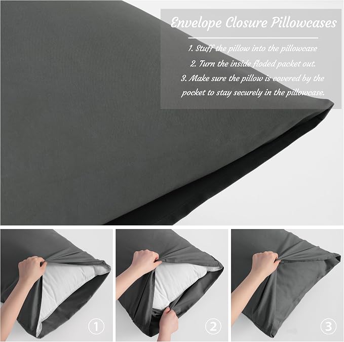 NTBAY Standard Pillow Cases Set of 2, 2 Pack Brushed Microfiber 20x26 Pillow - Image 4