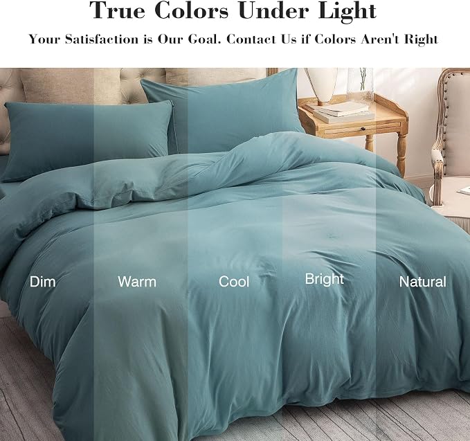 PURE ERA Jersey Knit Duvet Cover Set 100% T-Shirt Cotton Super Soft Comfy 3pc - Image 6