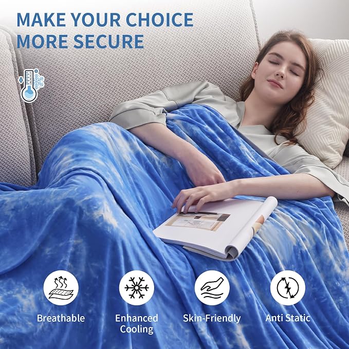Guohaoi Cooling Throw Blanket for Hot Sleepers, Decortive Tie Dye, Arc-Chill - Image 4