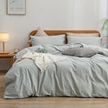 BESTOUCH Duvet Cover Set 100% Washed Cotton Linen Feel Super Soft Comfortable by BESTOUCH