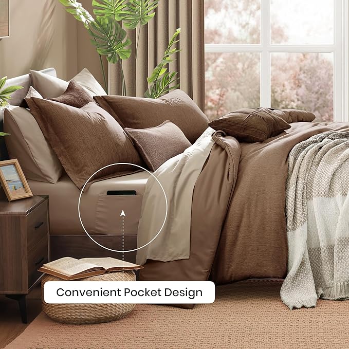 Monbix King Size Comforter Set, King Comforter Set 7 Pieces, Cationic Dyeing - Image 5