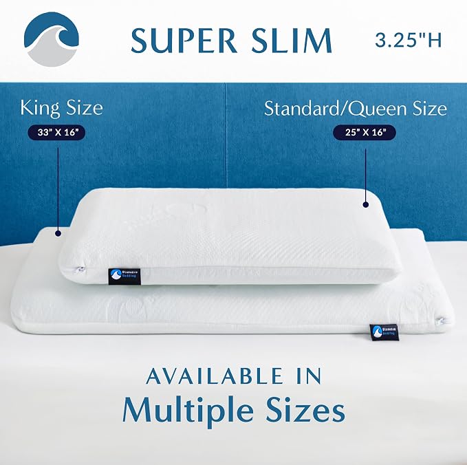 Bluewave Bedding Super Slim Gel Memory Foam Pillow - Image 4