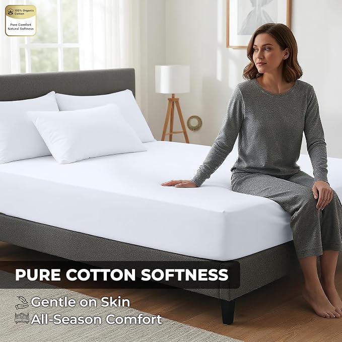 Royale Linens 100% Organic Cotton 2 Pack Fitted Sheet - Image 9