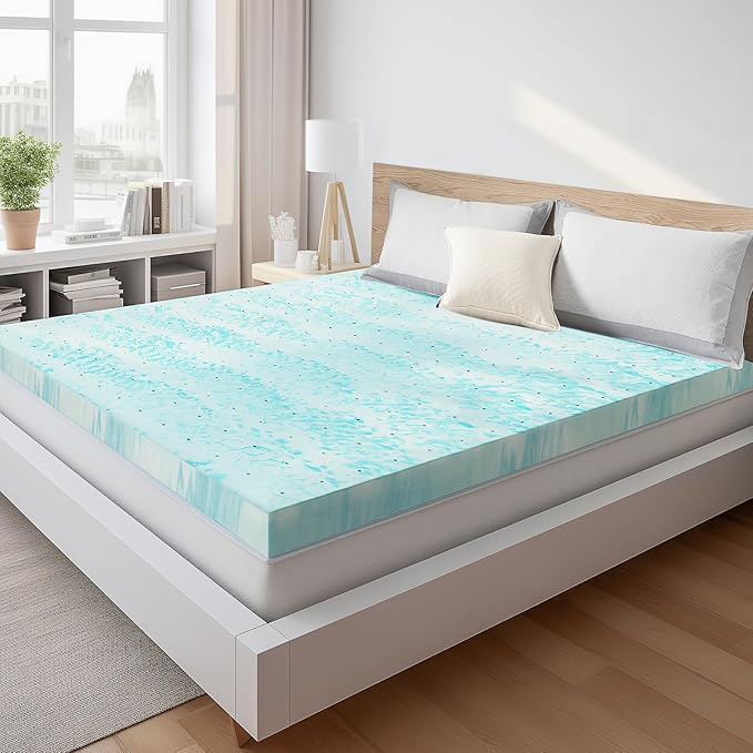 Sweetcrispy Memory Foam Mattress Topper Full, 3 Inch Thick Gel Infused Cooling by Sweetcrispy
