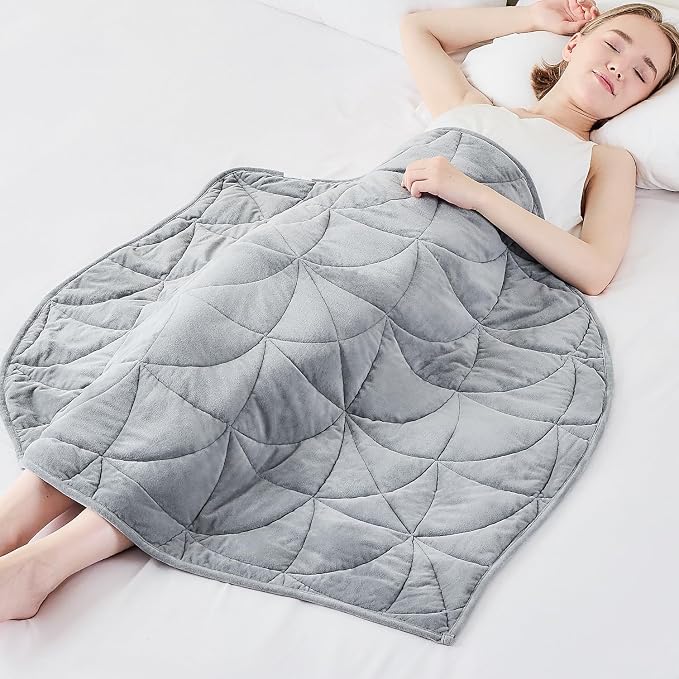 Weighted Lap Blanket 7 lbs for Adults, Luxury Soft Small Weighted Blanket by EazfyPro