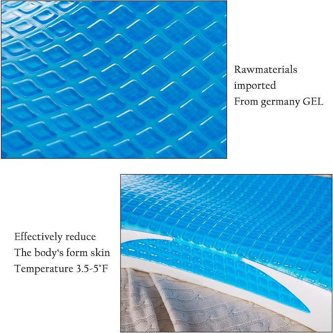 EUCIOR Cooling Gel Pillow, Memory Foam Cooling Gel Pillow, Cooling Orthopedic - Image 5