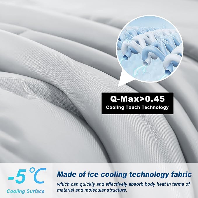 Cooling Comforter King Size, Double-Sided Cold Tech Fabric Quilted Bed - Image 2