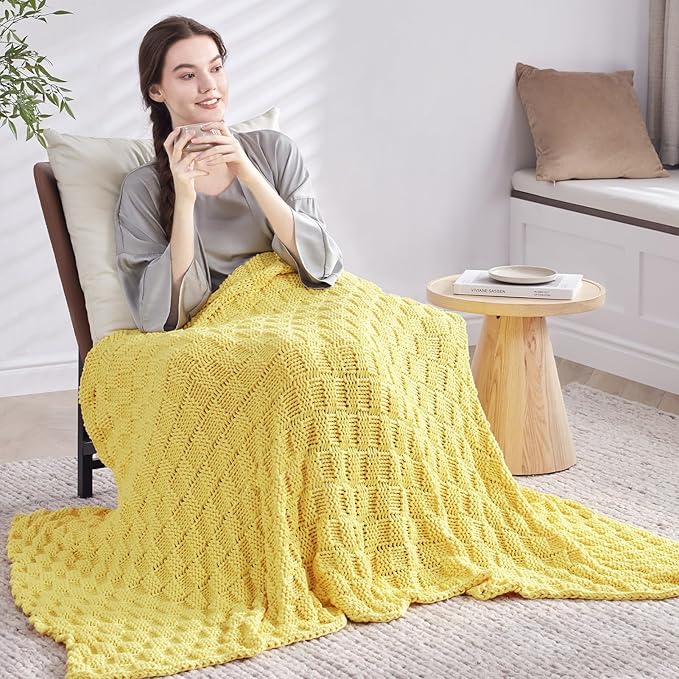 Knitted Weighted Blanket for Adult, No Beads Heavy Blanket 70” x 90'' 20lbs - Image 7