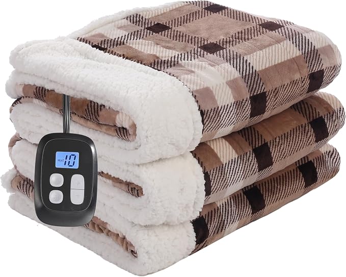 Electric Heated Blanket Full Size 72"x84", Soft Flannel - Image 7