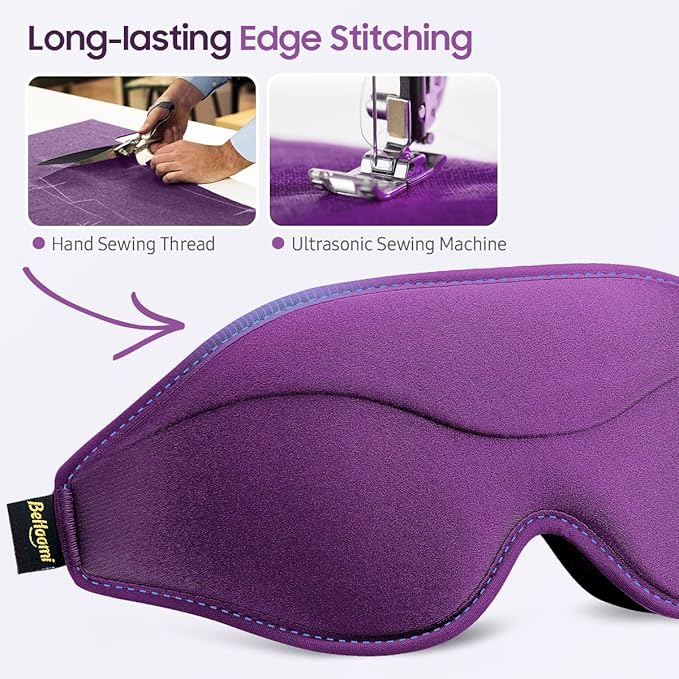 BeHoomi Sleep Mask, 2 Packs Premium Eye Mask - Image 6