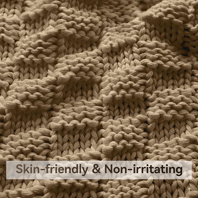 Knitted Weighted Blanket Kids, No Beads Heavy Blanket 40” x 60'' 7lbs, - Image 4
