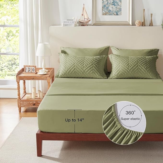 Zzlpp Queen Comforter Set 7 pieces, Army Green Tufted Bed in a Bag - Image 7