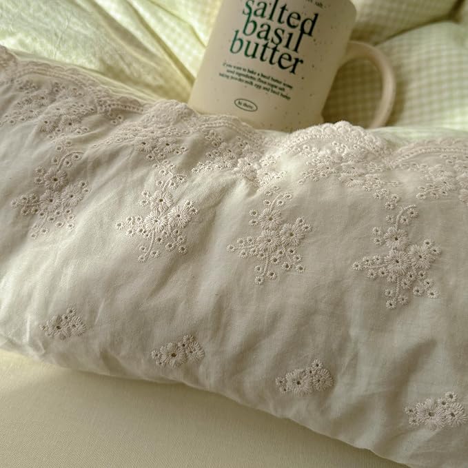 MKXI Mint Green Gingham Duvet Cover Set Twin - Image 8