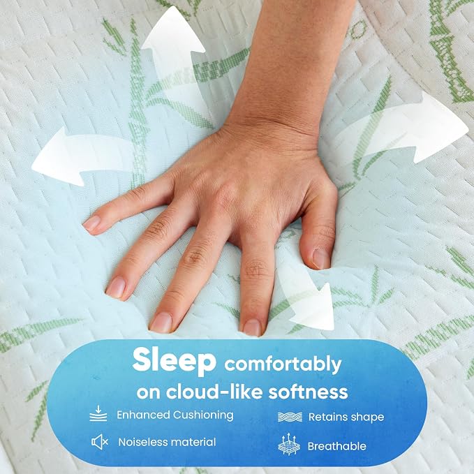 DUMOS Dual Layer Mattress Topper King Size, 2 Inch Gel Memory Foam + 1 Inch - Image 5