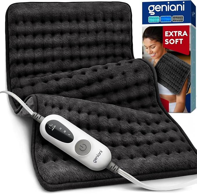 GENIANI Electric Heating Pad for Back Pain & Cramps Relief, Electric Throw by GENIANI