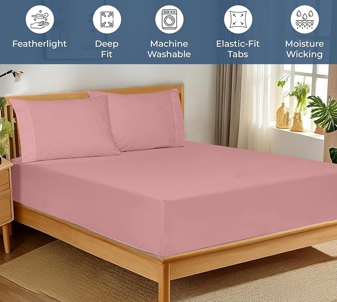 Royale Linens 100% Organic Cotton Fitted Sheet - Image 3