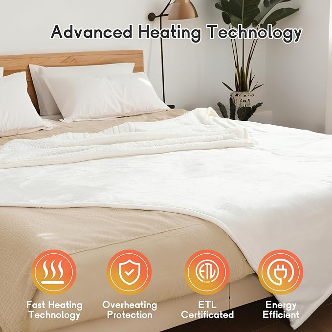 Heated Blanket Electric Blanket Queen Size 84''x90'' - Image 5