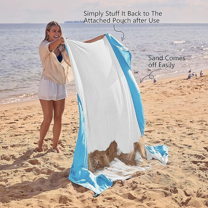 WEKAPO Beach Blanket Sandproof Waterproof, Extra Large Beach Mat, Oversized & - Image 5