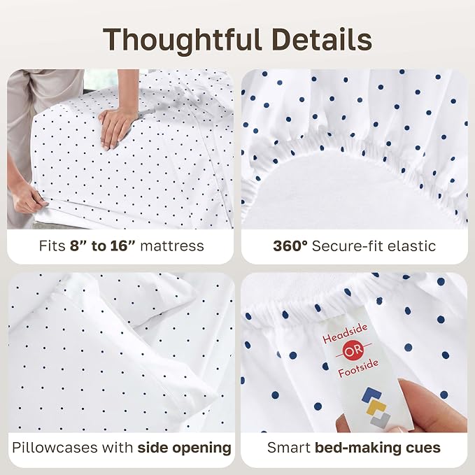 California Design Den Soft 100% Cotton Queen Sheet Set, 400 TC Good - Image 5
