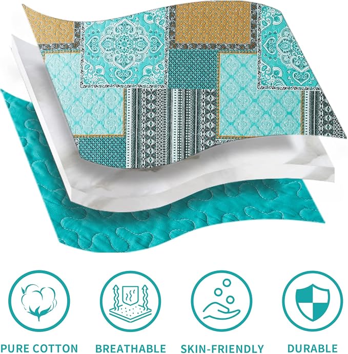BEDIFANY Cotton Queen Size Quilt, Lightweight Bedspread Queen Size, Quilted - Image 7