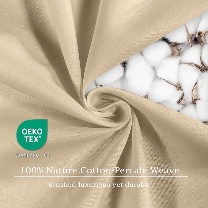 FreshCulture Pure Cotton Fitted Sheets Queen Size, 300 Thread Count Percale - Image 6