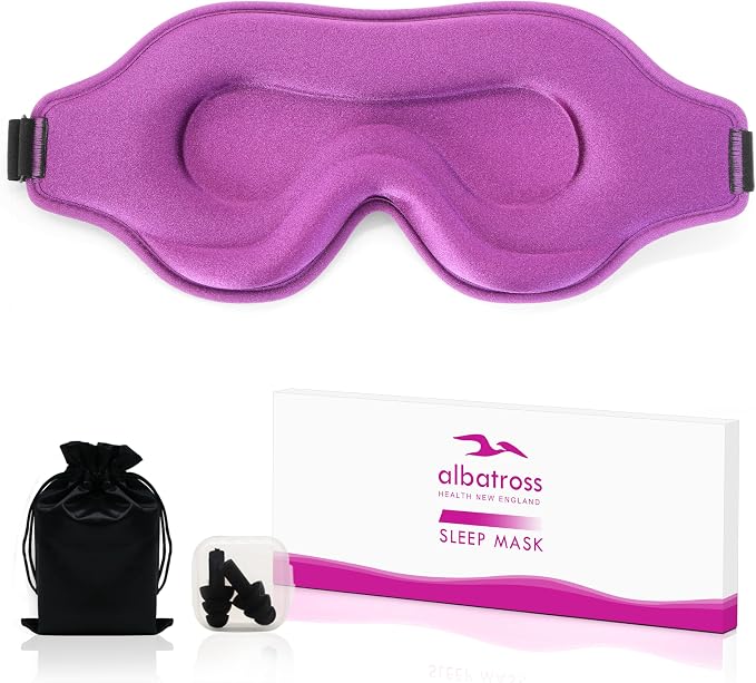 Sleep Eye Mask for Men Women, Sleeping Mask for Side Sleeper, Travel Blackout by AlbatrossHealthNewEngland