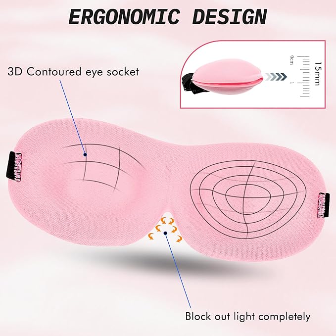 Bonuci 12 Pack Sleep Mask Blackout 3D Eye Mask - Image 2