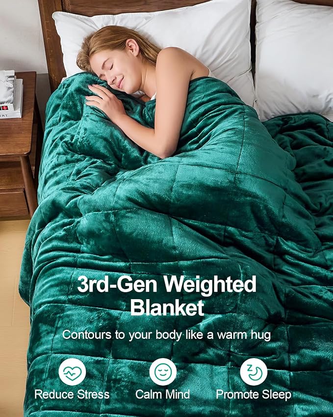 Super Fuzzy Soft Sherpa Fleece Weighted Blanket, 20 lbs Dual Sided Fluffy Heavy - Image 2