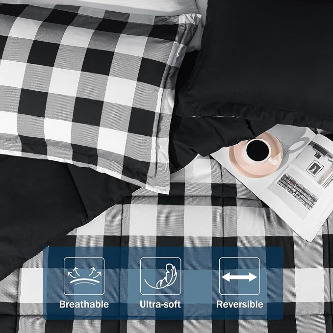 downluxe Lightweight Plaid Comforter Set - Image 6