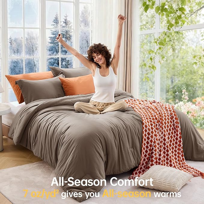 MUXHOMO Full Comforter Sets, All Season Ultra Soft Down Alternative Bedding - Image 4