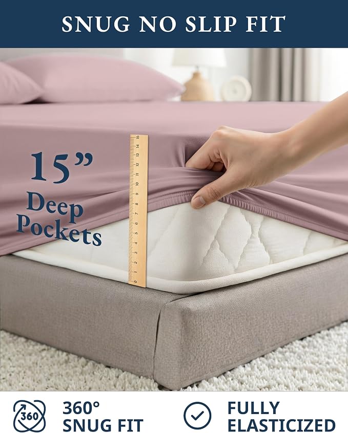 LANE LINEN Eco Friendly 100% Organic Cotton Bed Sheets Full Size, Fully - Image 7