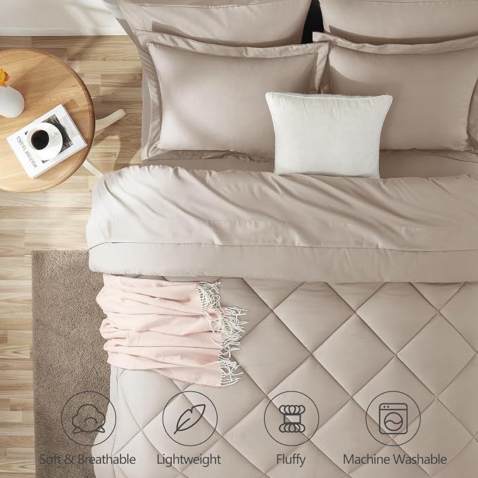 CozyLux Full Size Comforter Sets Linen - Image 2