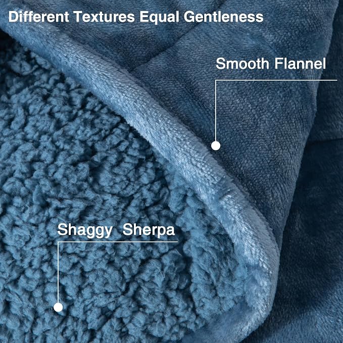 Aemicion Fluffy Sherpa Weighted Blanket 20lbs Queen Size, Cozy Flannel Heavy - Image 4