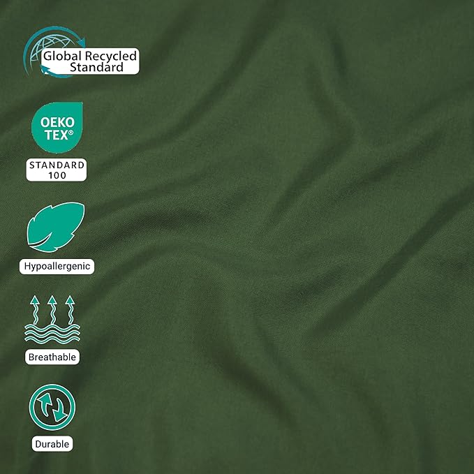 ZPECC King Flat Sheet Only 6 Pack, Durable Olive Green Top Bed Sheets - Image 4