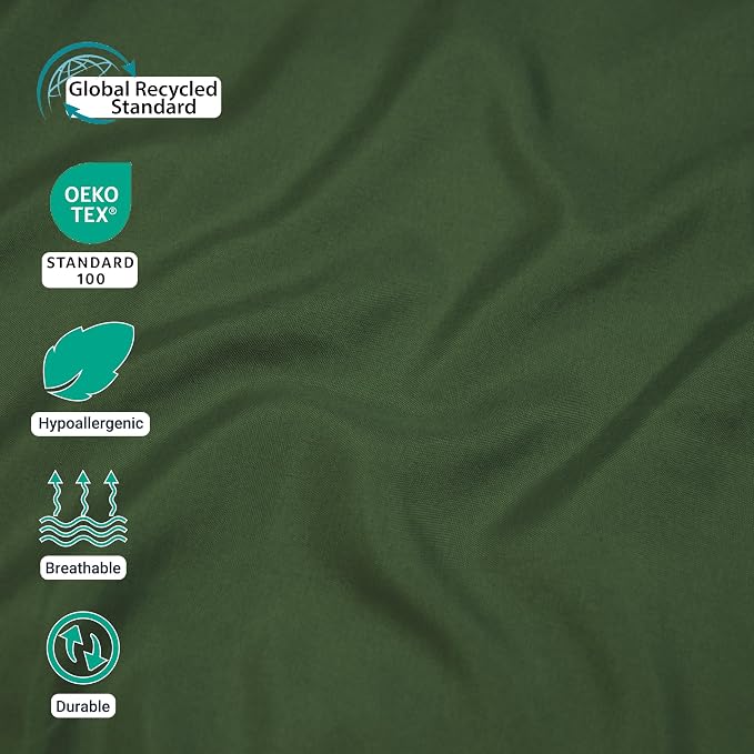 ZPECC Twin Flat Sheet Only 6 Pack, Durable Olive Green Top Bed Sheets - Image 4