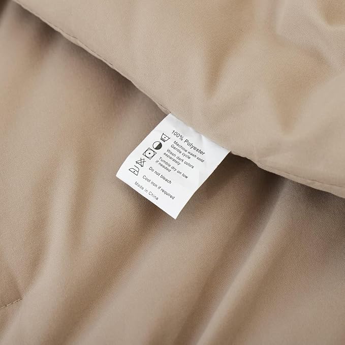 ROSGONIA Queen Comforter Set Taupe Brown - Image 9